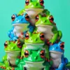 Aesthetic Stacked Frogs Art Diamond Painting
