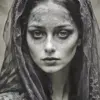 Black And White Sad Victorian Woman Diamond Painting