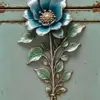 Blue Silver Flower Diamond Painting