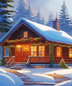 Cabin In The Woods Diamond Painting