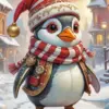 Cartoon Christmas Penguin Diamond Painting