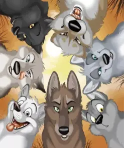 Cartoon Wolves Diamond Painting