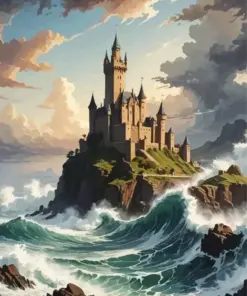 Castle By The Sea Diamond Painting