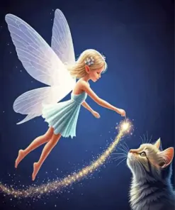 Cat And Fairy Diamond Painting