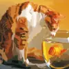 Cat And Goldfish Art Diamond Painting