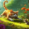Cat Catches A Mouse Diamond Painting
