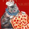 Cat Eating Pizza Diamond Painting
