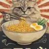 Cat Eating Ramen Diamond Painting