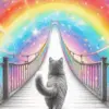 Cat Over The Rainbow Bridge Diamond Painting
