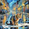 Cat Reading Newspaper Diamond Painting