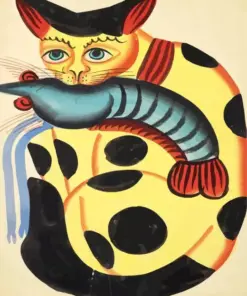Cat Stealing Fish Art Diamond Painting