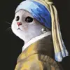 Cat With A Pearl Earring Diamond Painting
