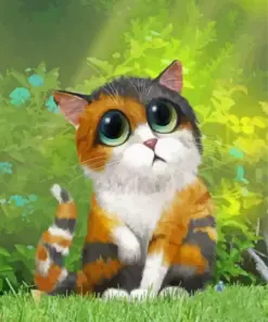 Cat With Big Eyes Diamond Painting
