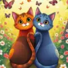 Cats Making Heart Diamond Painting