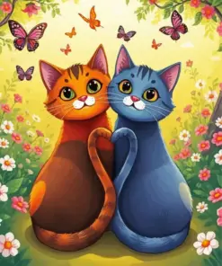 Cats Making Heart Diamond Painting