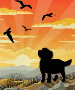 Cavachon Silhouette Diamond Painting