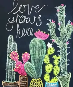 Chalk Cactus Diamond Painting
