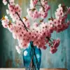 Cherry Blossom Bouquet Vase Diamond Painting
