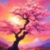 Cherry Blossom Sunset Diamond Painting