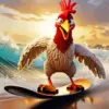 Chicken On A Surfboard Diamond Painting