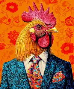 Chicken Wearing A Suit Diamond Painting