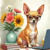 Chihuahua With Glasses Diamond Painting