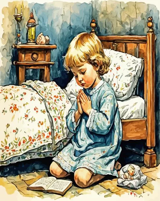 child praying art Diamond With Numbers Child Praying Art Diamond Painting