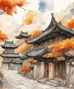 Chinese Houses Art Diamond Painting