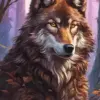 Chocolate Brown Wolf Diamond Painting