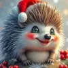 Christmas Cute Hedgehog Diamond Painting