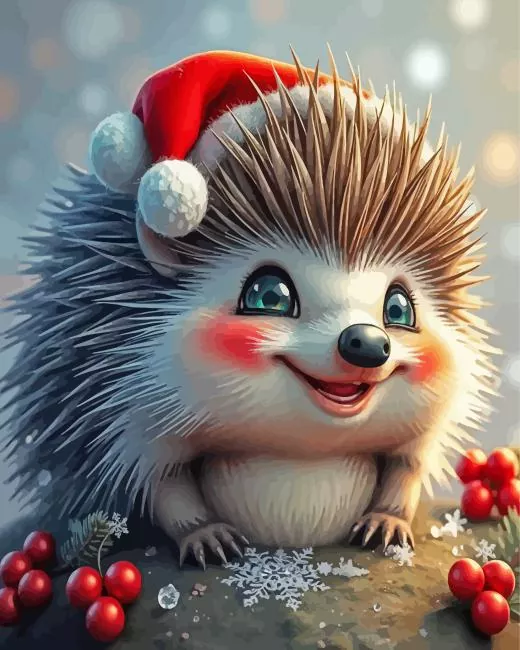 christmas Cute hedgehog Diamond Dotz Christmas Cute Hedgehog Diamond Painting