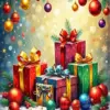 Christmas Bulbs And Gifts Diamond Painting