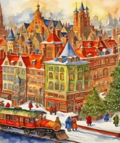 Christmas City Art Diamond Painting