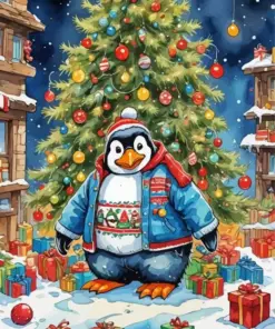 Christmas Penguin Diamond Painting