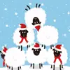 Christmas Sheep In Snow Diamond Painting