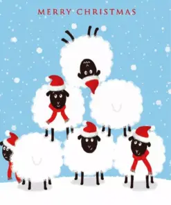 Christmas Sheep In Snow Diamond Painting