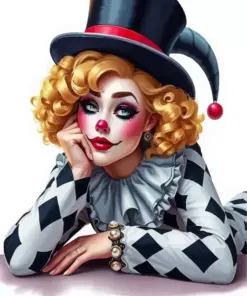 Clown Girl Art Diamond Painting