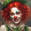 Clown Girl With Ginger Hair Diamond Painting