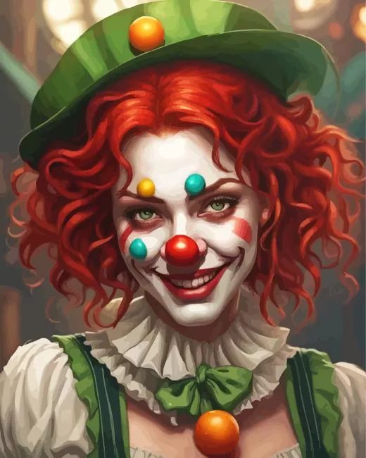 clown girl with ginger hair Diamond Dotz Clown Girl With Ginger Hair Diamond Painting