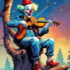 Clown Playing Violin Diamond Painting
