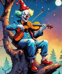 Clown Playing Violin Diamond Painting