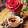 Coffee With Rose Diamond Painting