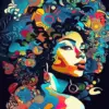 Colorful Abstract Afro Woman Art Diamond Painting