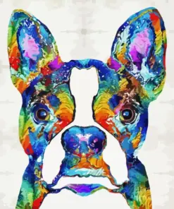 Colorful Boston Terrier Dog Diamond Painting