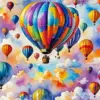 Colorful Hot Air Balloons Diamond Painting
