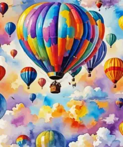 Colorful Hot Air Balloons Diamond Painting
