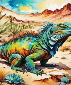 Colorful Iguana Diamond Painting