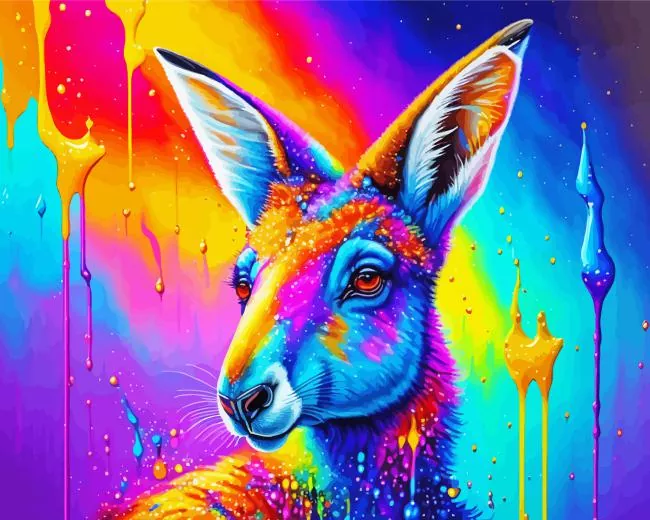colorful kangaroo art Diamond By Numbers Colorful Kangaroo Art Diamond Painting