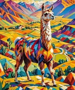 Colorful Llama Art Diamond Painting