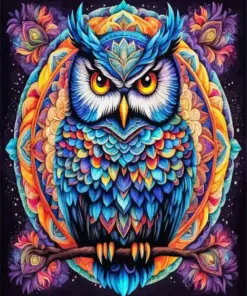 Colorful Mandala Owl Diamond Painting